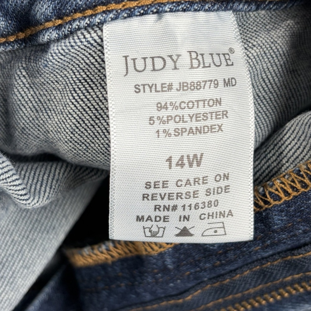 Judy Blue Women's Size 14W Relaxed Fit Stretch Jeans Blue Denim High Rise - Picture 11 of 11